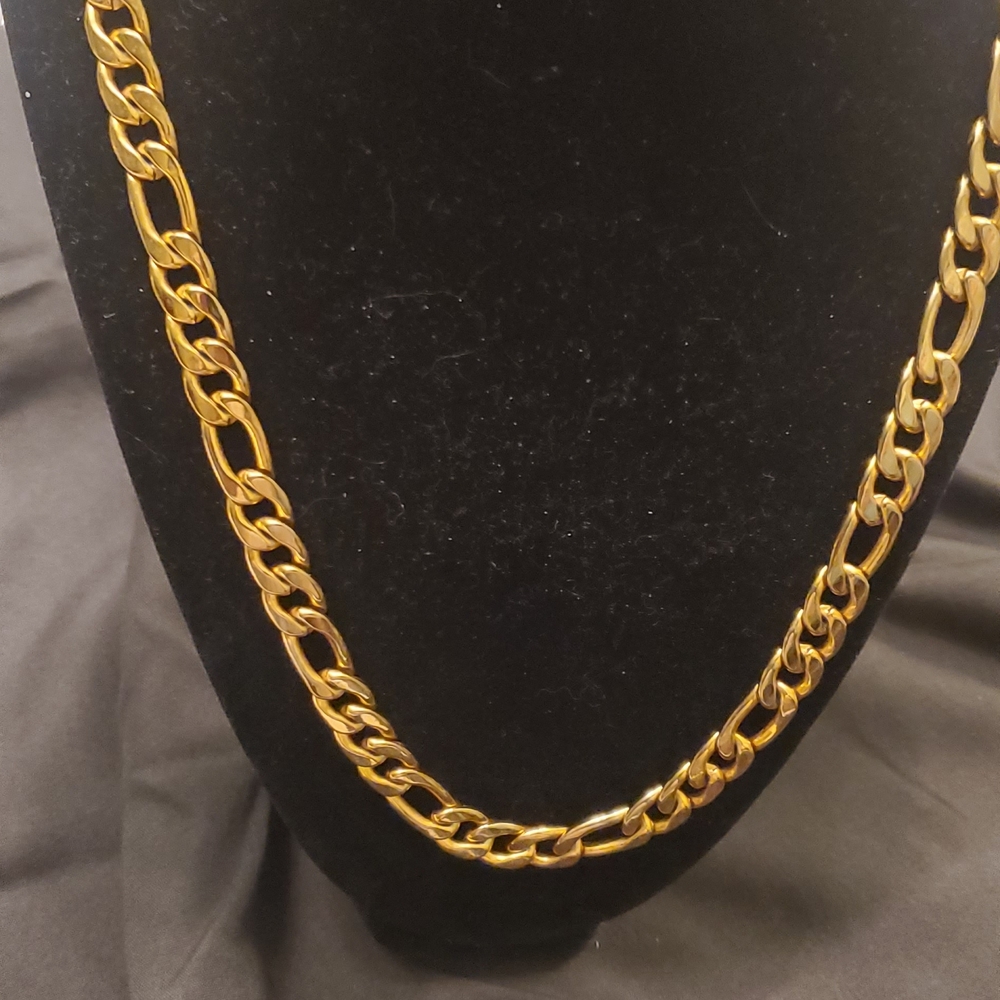 Unisex Stainless Steel Gold-Tone Chain Necklace